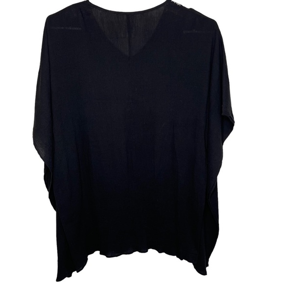 Swimsuits For All Swim Cover Up Size 2X 18 20 Black Silver Jeweled V Neck Sheer - Picture 8 of 12